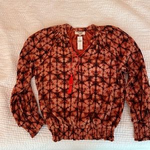 Porridge NWT women’s large shirt, burnt orange and dusty black…